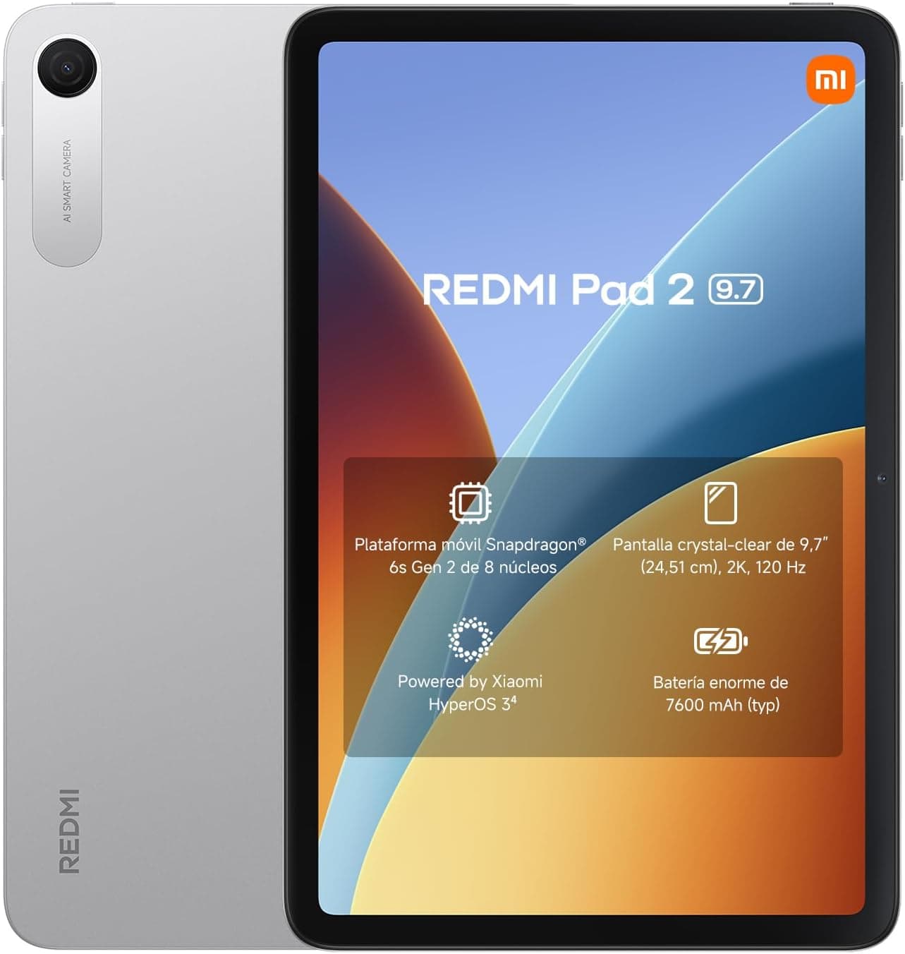 XIAOMI REDMI Pad 2 Tablet de 9,7” 4+64 GB Plata batería de 7600 mAh