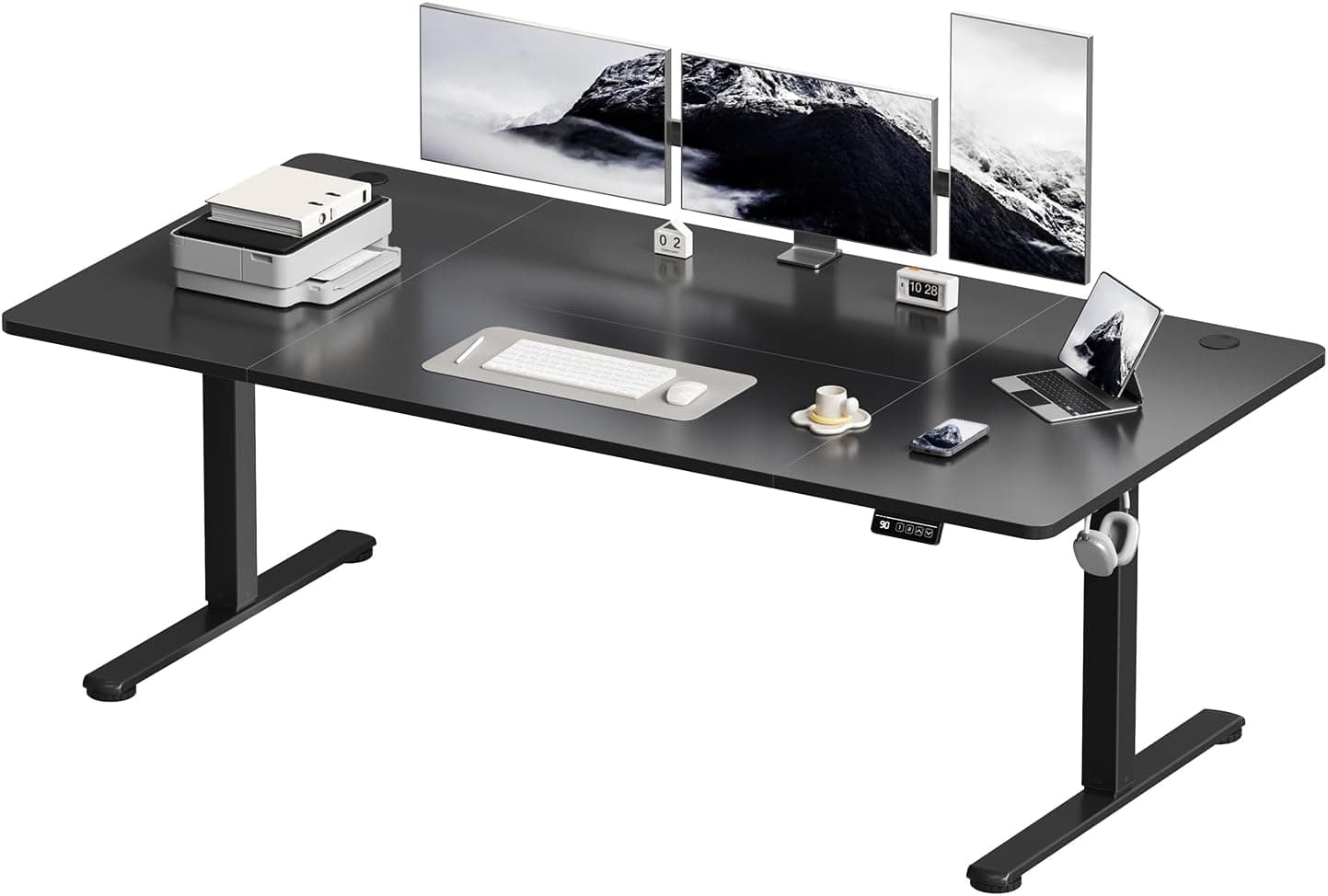 Devoko Escritorio Elevable Eléctrico con Memoria 180 x 80 cm Negro