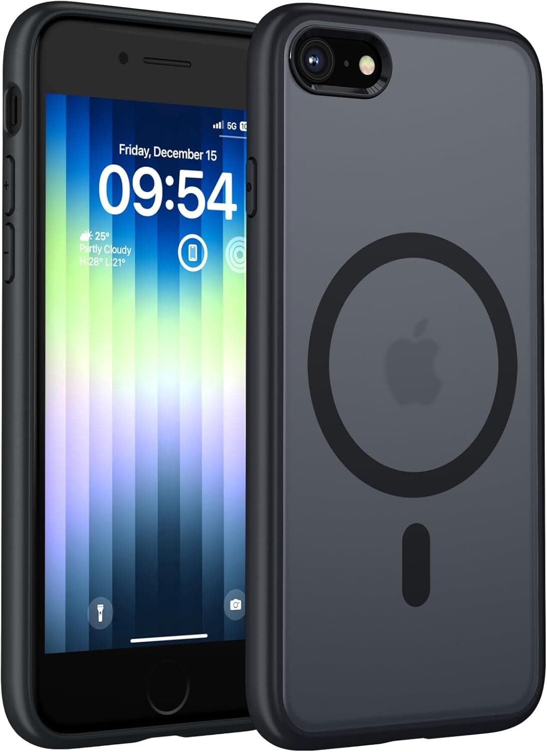 TOCOL Funda para iPhone SE 3/2 (2022/2020), iPhone 8/7, Titanio Negro