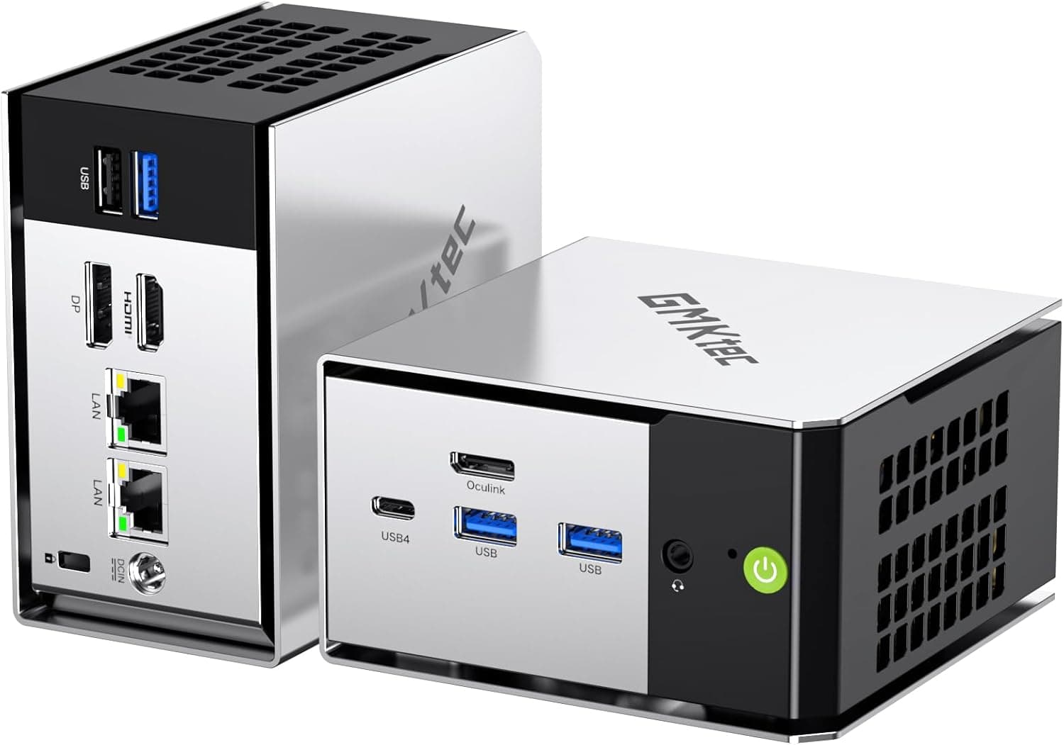 GMKtec Mini PC, Ordenador de Escritorio M8 AMD Ryzen 5 PRO 6650H (Beat 7430U 6C/12T 4.50 GHz)Mini Computer, Doble LAN 2.5GbE, 16GB DDR5 6400MHz RAM+ 12GB PCIe NVME SSD/Oculink/USB4/HDMI/USB-C/Micro PC