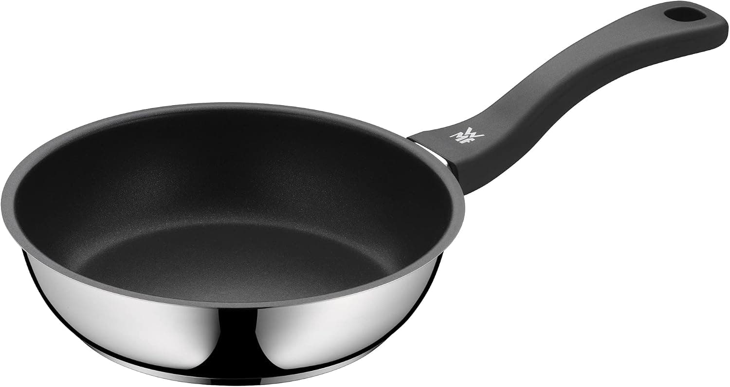WMF Devil - Sartén Antiadherente 20 cm, Sartén de Acero Inoxidable y Revestimiento Antiadherente para Todo Tipo de Cocinas Incluido Inducción, sin PFOA, Color Negro