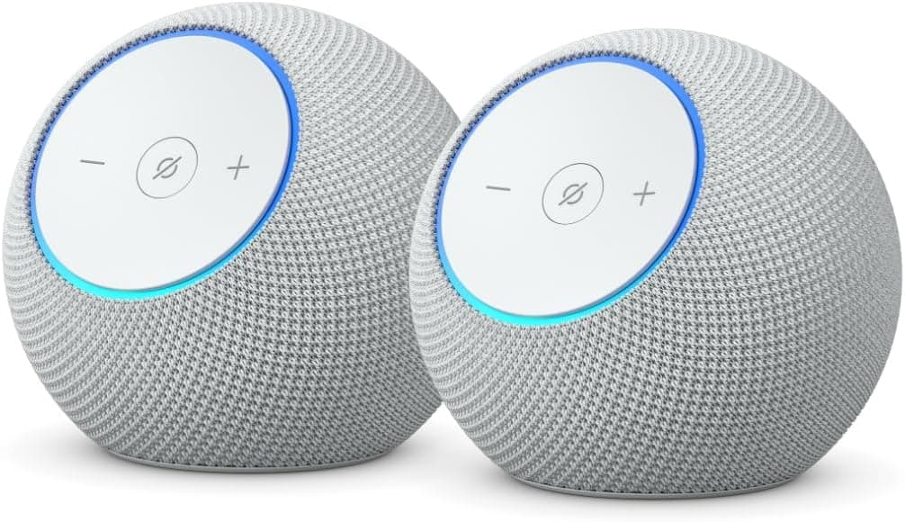 Amazon Echo Dot Max (última generación): altavoz con sonido envolvente y controlador de Hogar digital integrado, Blanco, con Acceso Anticipado a Alexa+ (Paquete de 2)