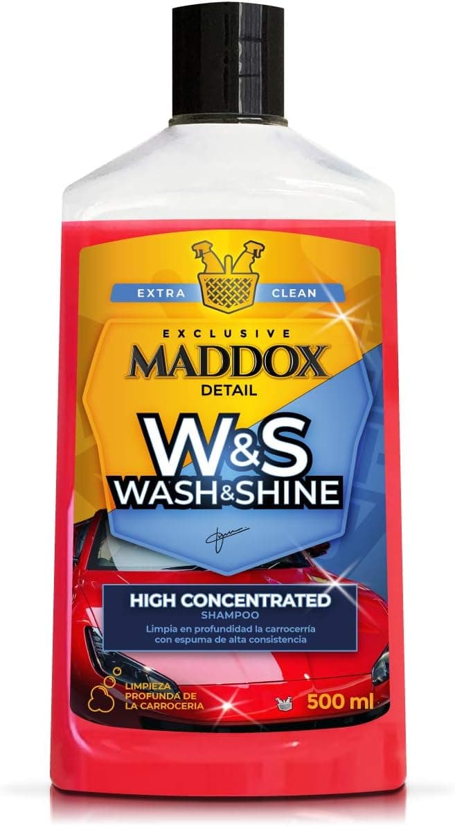 Maddox Detail - Champú con Cera, Espuma Activa Coche Wash & Shine 500ml