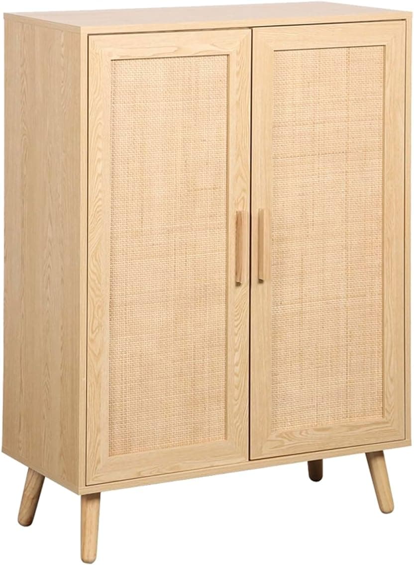 Vitrina de ratán Clare con almacenaje