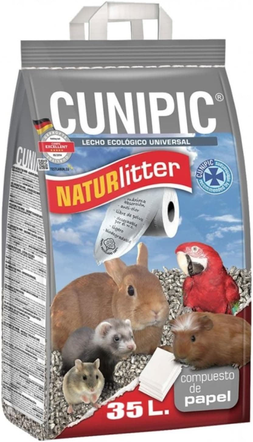 CUNIPIC NATURLITTER Lecho de Papel para Conejos, Cobayas y Hámster 35L