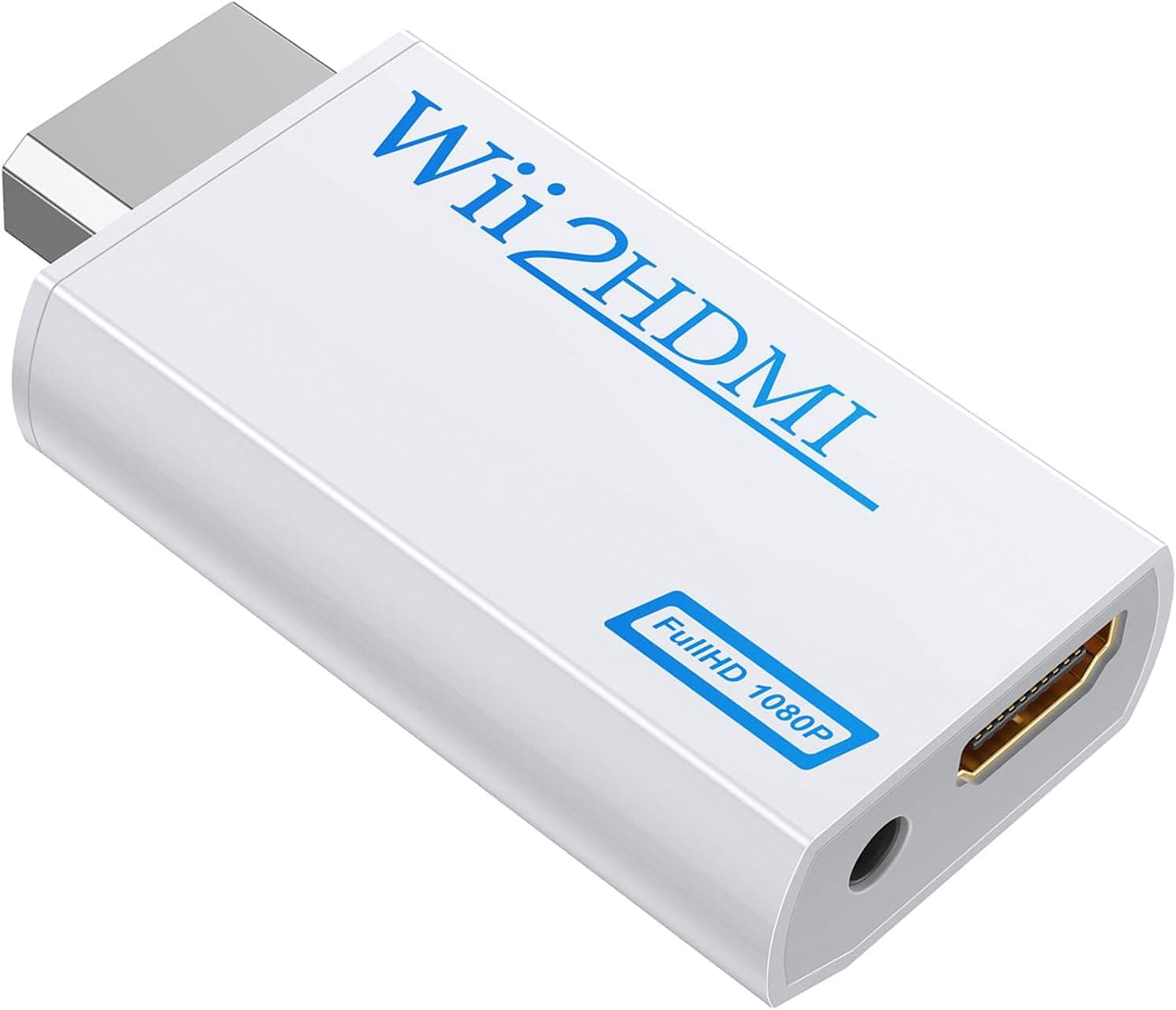 GANA Wii a HDMI Adaptador, Wii a HDMI convertidor Conector con Salida de vídeo de 1080p/720p y 3,5 mm Audio - Soporta Todos los Modos de visualización de Wii