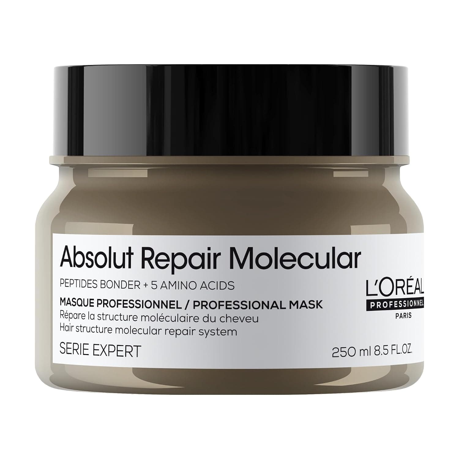 L'Oréal Professionnel, Mascarilla Profesional concentrada, Repara Daños y Fortalece el Cabello a Nivel Molecular, para Pelo Dañado y Seco, Fórmula Patentada, Absolut Repair Molecular