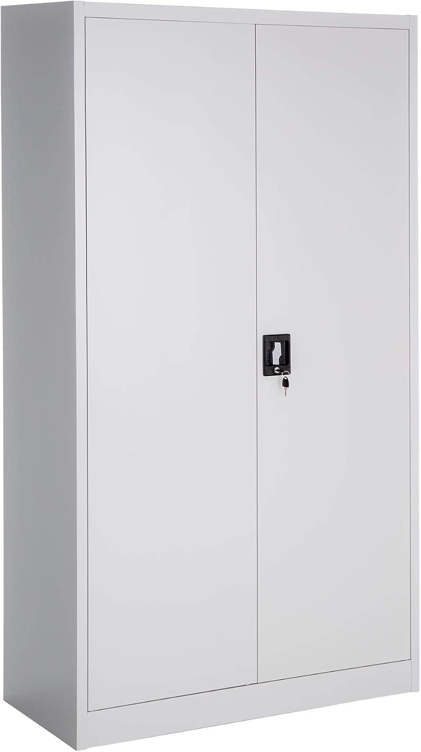 tectake® Armario Archivador Metálico de Oficina, 6 Cajones y Barra, Puertas Bloqueables, Acero Calidad, Mueble Oficina, Candado Seguridad, Armario Almacenaje, Estanterías Metálicas - 180x90x40cm Gris