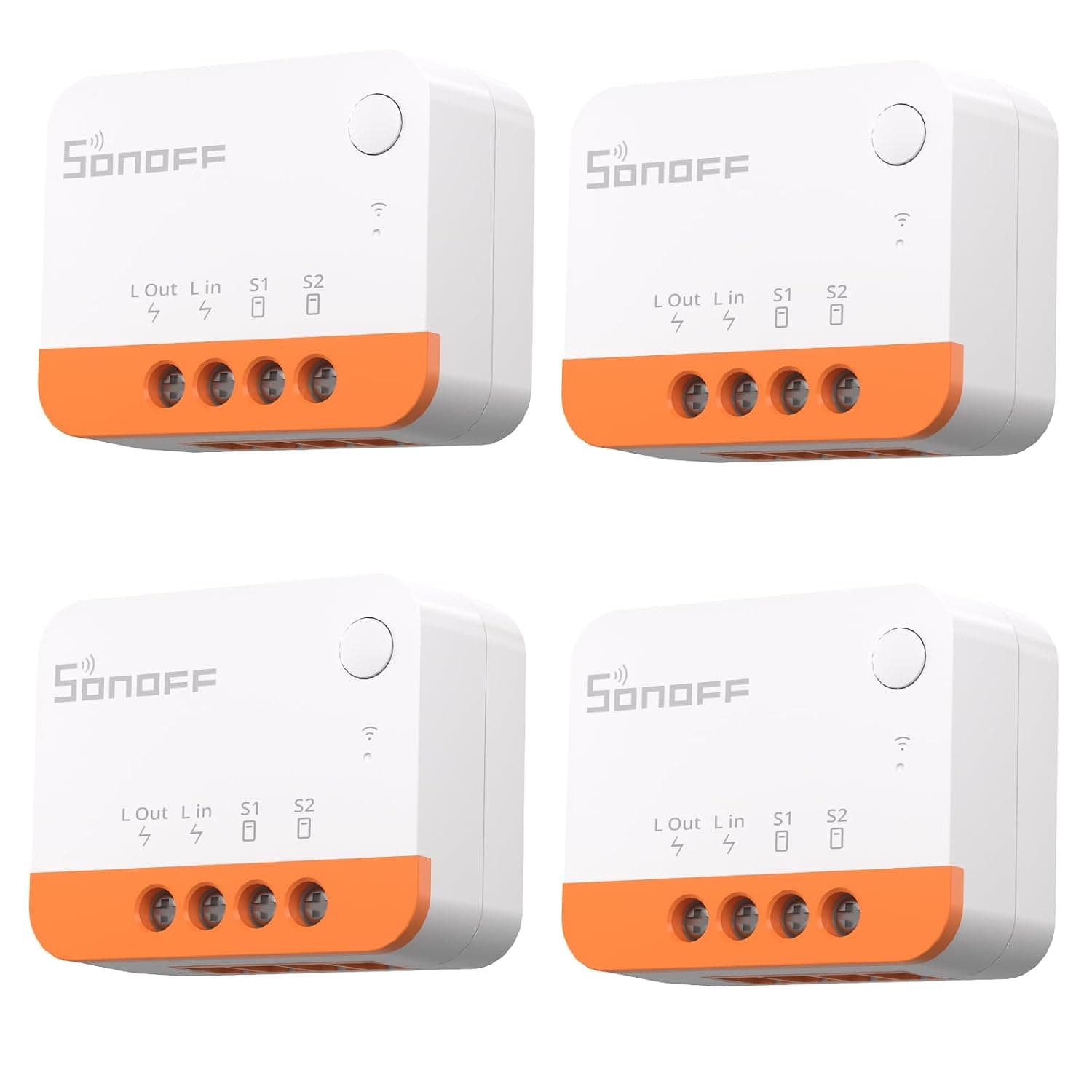 SONOFF ZBMINIL2 Interruptor Inteligente Zigbee, sin Neutro, 2 Vías, Compatible con Alexa y Google Home, 4 Uds