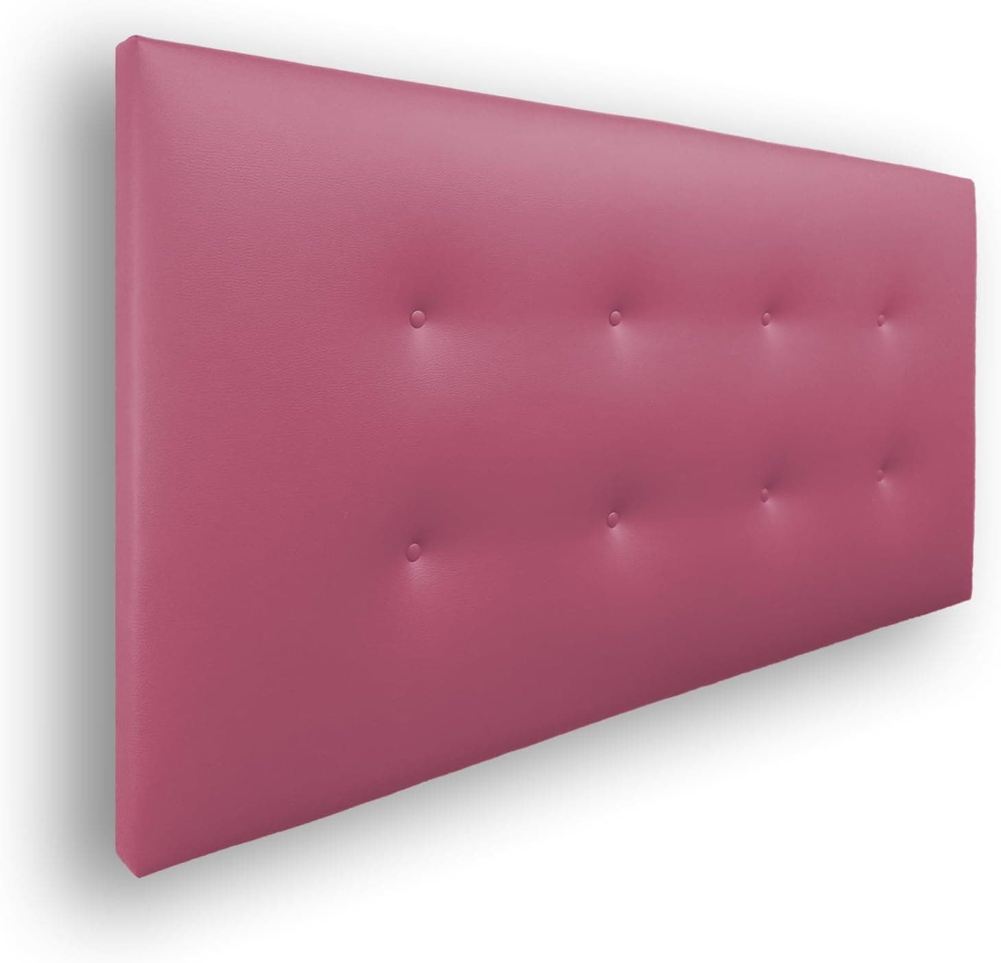 Silcar Home - Cabecero de Cama Carlo 135 Fucsia - Estructura de Madera, Tapizado en Polipiel, Diseño Moderno con Dos hileras Botones, Fácil Instalación – Polipiel Fucsia, 135 cm