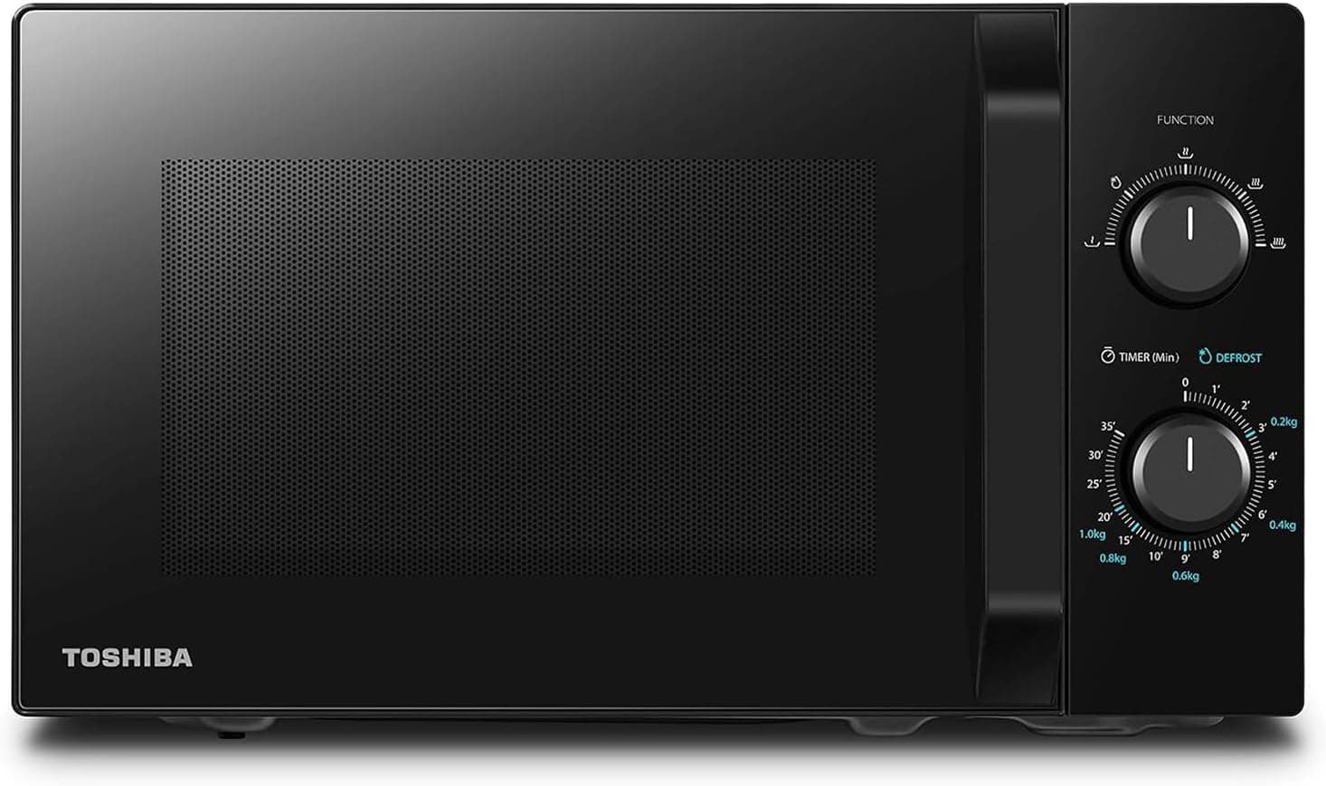 Microondas Toshiba MW2-MM20P(BK) 20L, independiente, 700W, 5 niveles de potencia, con fácil descongelación, iluminación LED interior, color negro
