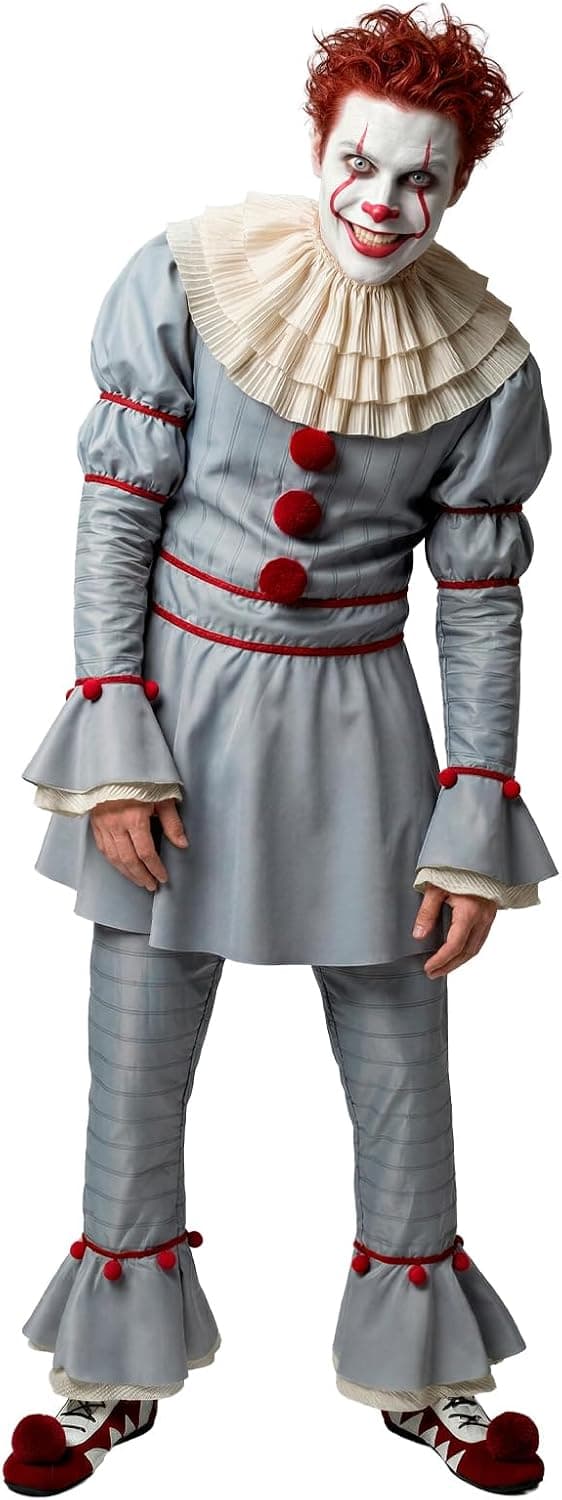 Funidelia | Disfraz de Pennywise - IT Capítulo Dos para hombre Pennywise & Películas de miedo - Disfraz para adultos y divertidos accesorios para Fiestas, Carnaval y Halloween