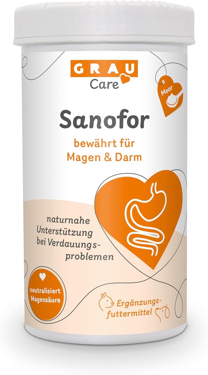 GRAU - El Original - Sanofor, turba Medicinal para Fortalecer la Flora intestinal, Paquete Individual (1 x 1 kg), alimento complementario para Perros y Gatos
