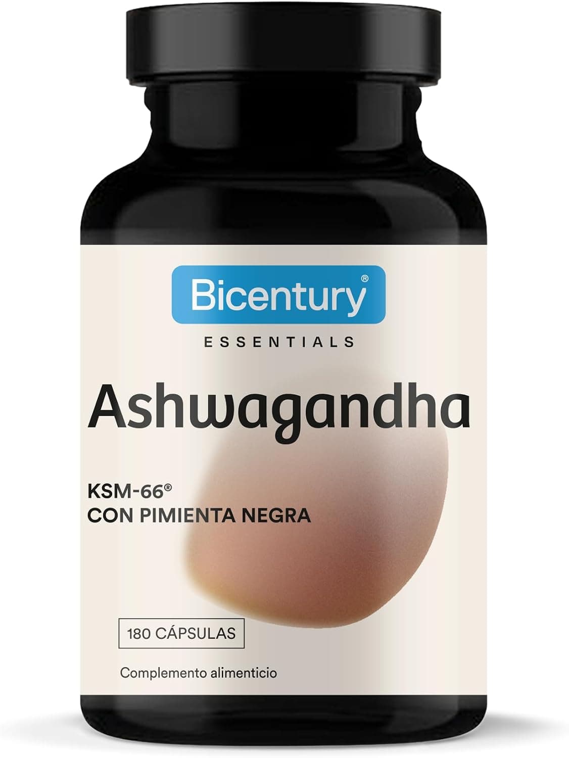 Bicentury Ashwagandha 625mg – Complemento alimenticio con extracto seco de KSM-66 y pimienta negra, 180 cápsulas | Duración 6 meses