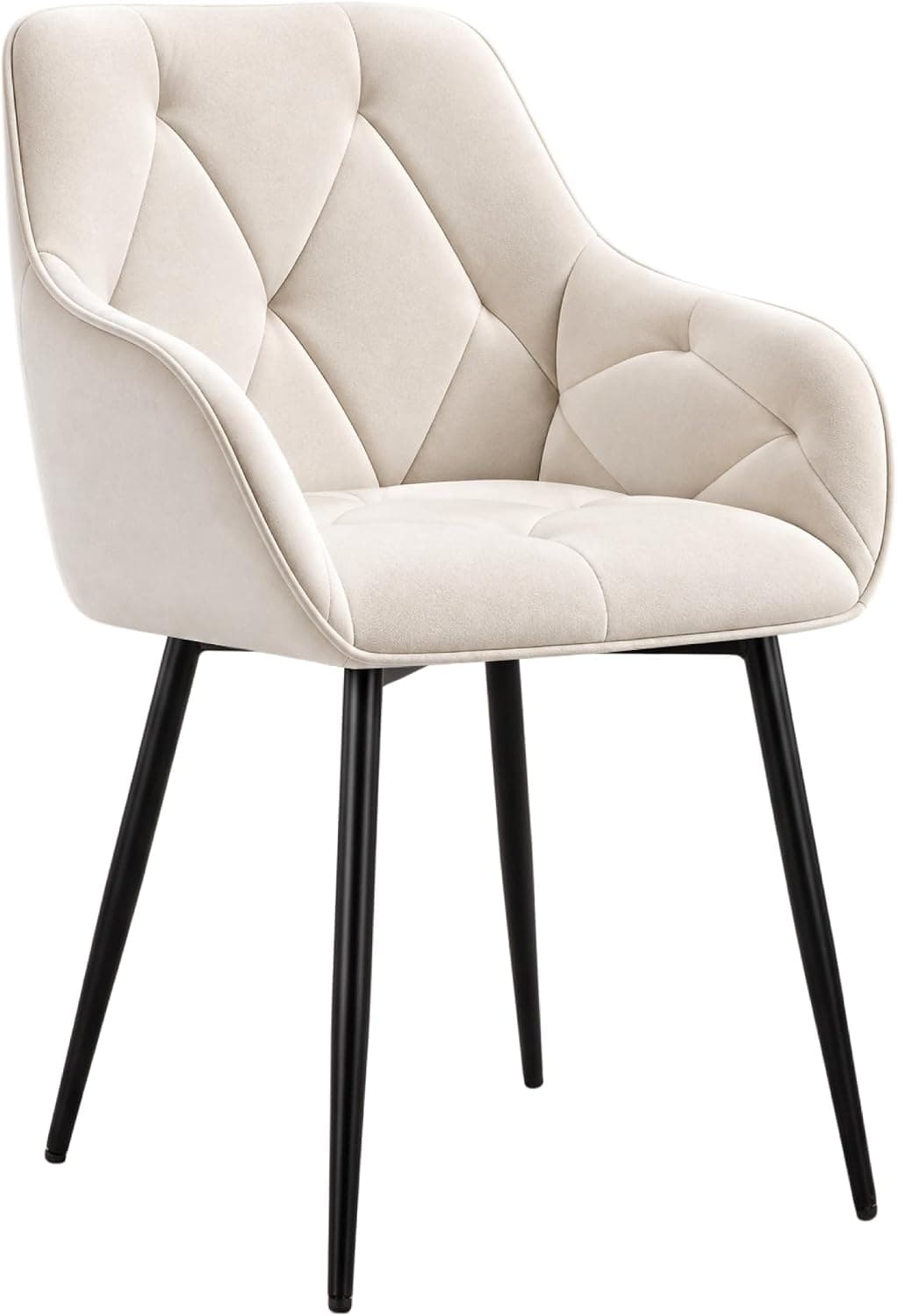 WOLTU Silla de Comedor,Terciopelo,Crema