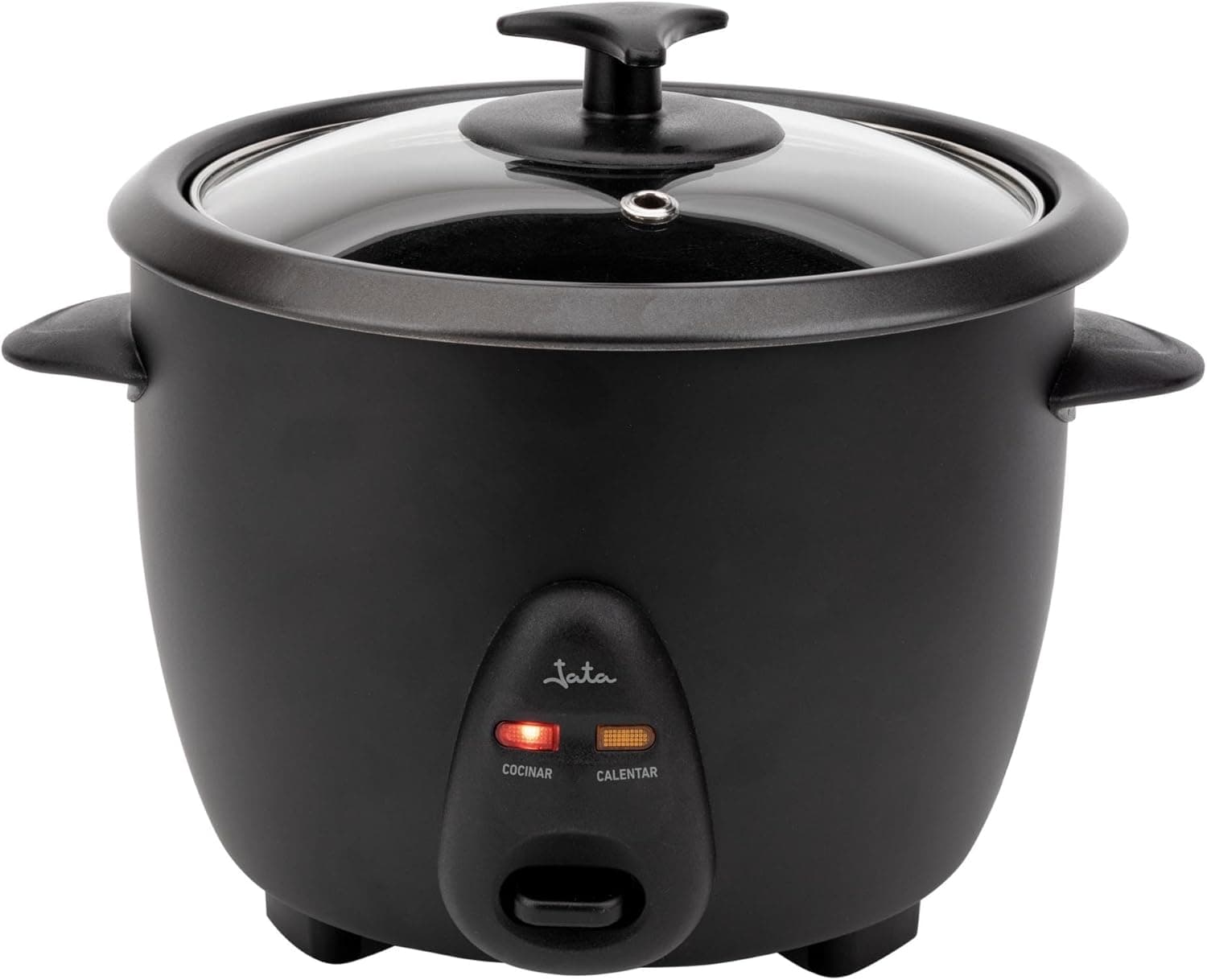 JATA JEAR2528 - Arrocera Eléctrica 2,8 L, 1000 W, Cocedor de Arroz Automático con Función Mantener Caliente, Cubeta Antiadherente Extraíble, Tapa de Cristal, Vaso Medidor y Espátula
