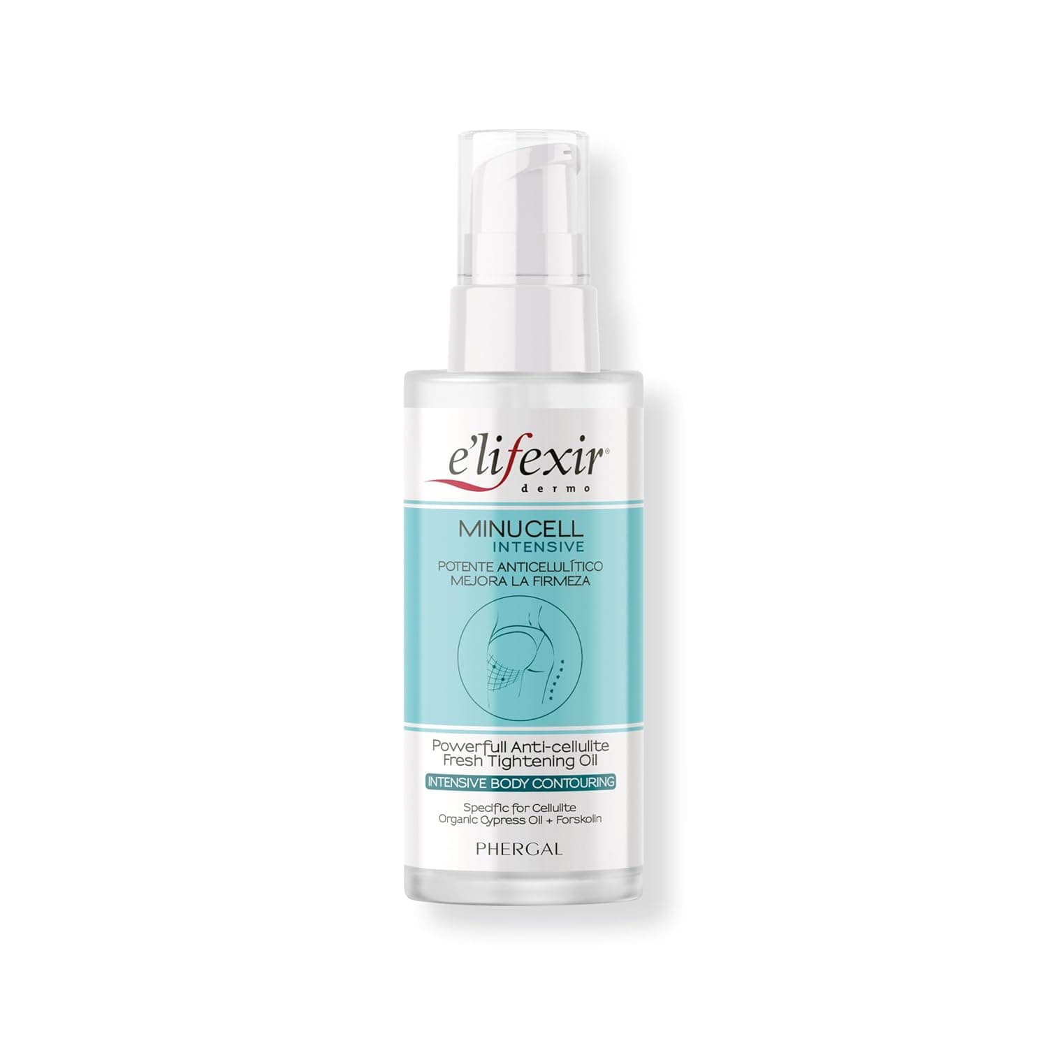 Elifexir Aceite Minucell Intensive. Potente Anticelulítico. Reduce la Celulitis más Resistente en 8 semanas. Mejora la Microcirculación, Drena y Reafirma. 100% de Origen Natural. 100 ml