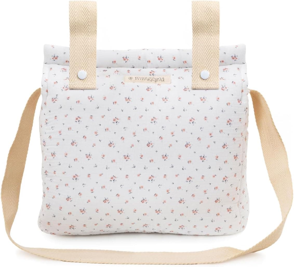 MIMUSELINA Bolso Carro Bebe | Pañalera Bebe organizador para silla paseo con gran capacidad | Bolso Maternidad Elegante y Práctico | Hecho en España
