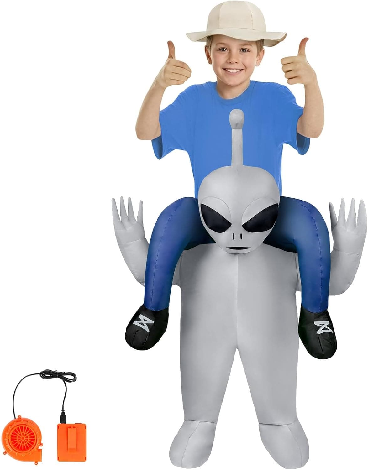 Disfraz Inflable de alienígena, Disfraz Inflable, Disfraz Inflable para Adultos con Sistema de inflación, Carnaval, Halloween, Verde, Cosplay para Fiestas