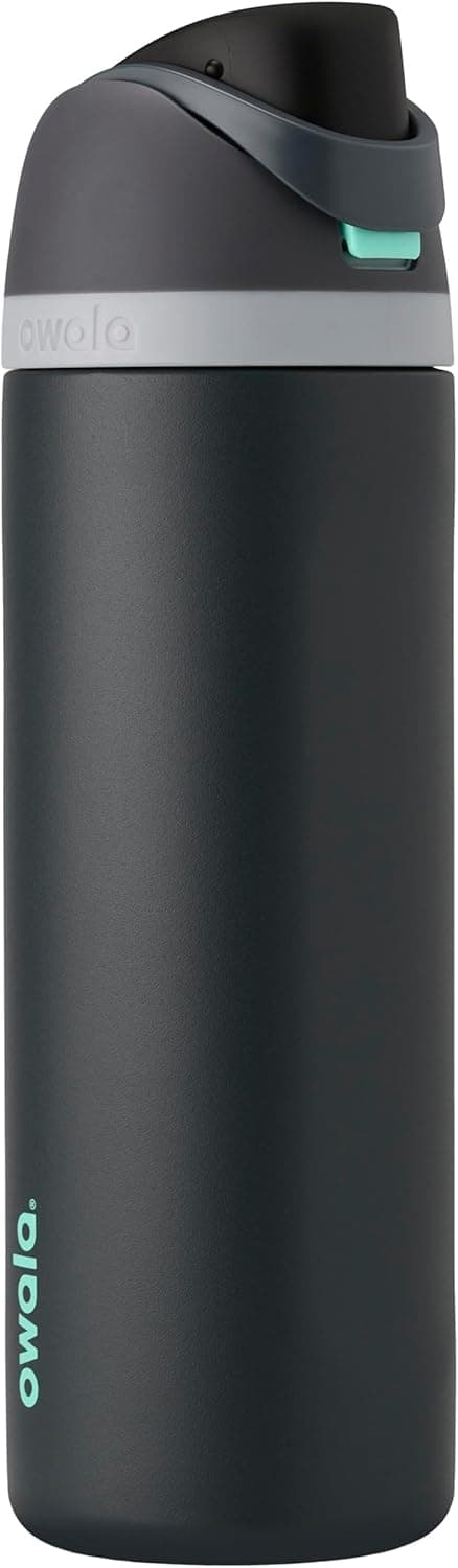 Owala FreeSip - Stainless Steel - 24-oz. - Grey/Teal (Foggy Tide) (Amazon)
