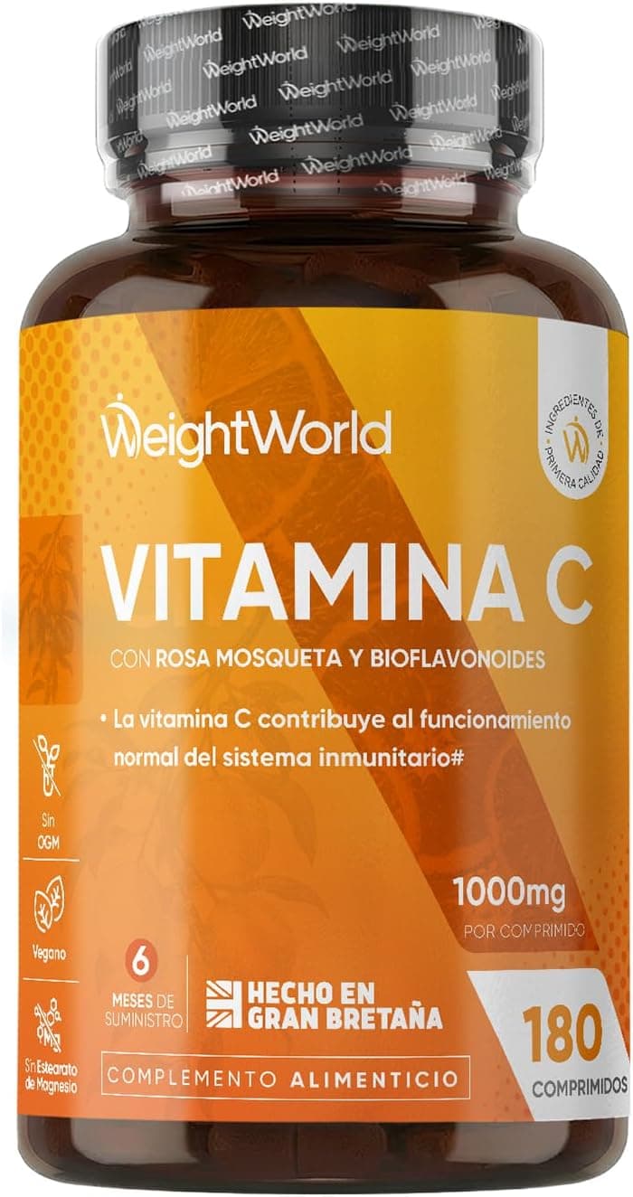Vitamina C 1000mg con Bioflavonoides y Rosa Mosqueta, 180 Comprimidos