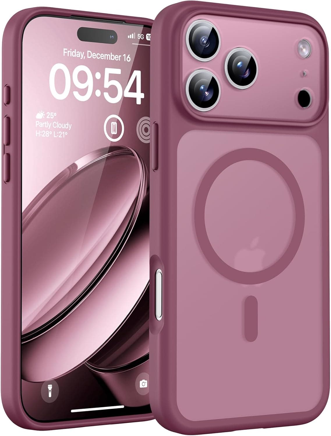 TOCOL Funda para iPhone 17 Pro, Compatible con MagSafe, Ciruela