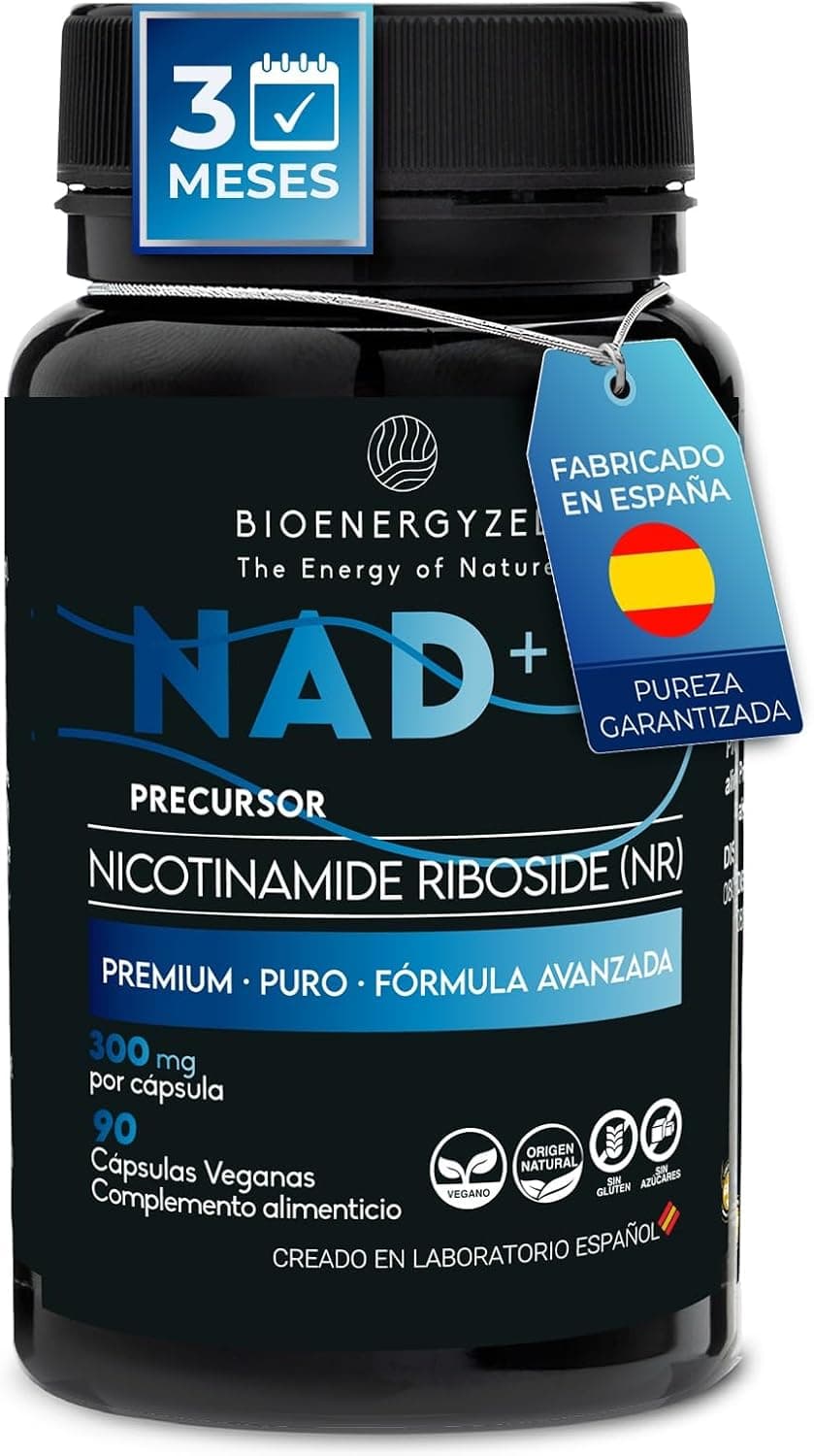 100% NAD PURO Alta Absorción, 300mg, Laboratorio Español Pack XL / 3 Meses