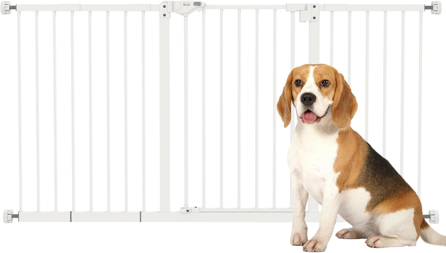 PawHut Barrera de Seguridad para Perros Extensible 74-147,5 cm Blanco