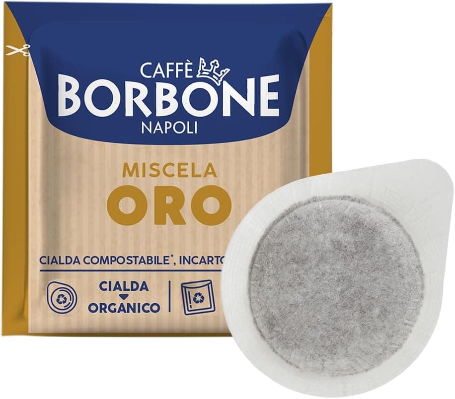 Caffè Borbone Cápsulas Compostables, Mezcla de Café Oro - 100 Cápsulas - Compatibles con el Sistema ESE Cápsulas de Papel de 44 mm
