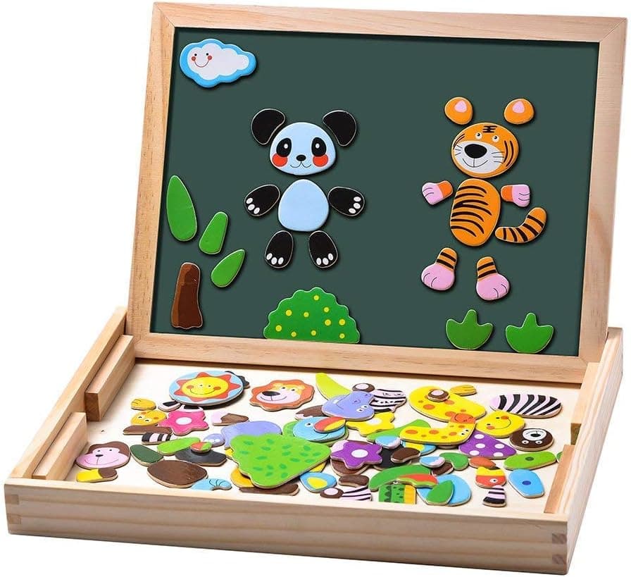 Uping Puzzle Niños 3 Años de 100 Piezas Juguetes Niños 3 Años 4 Años Puzzle Magnetico Madera con Pizarra Magnetica Juegos Educativos Montessori Regalo Niño Niñas 3 Años 4 Años