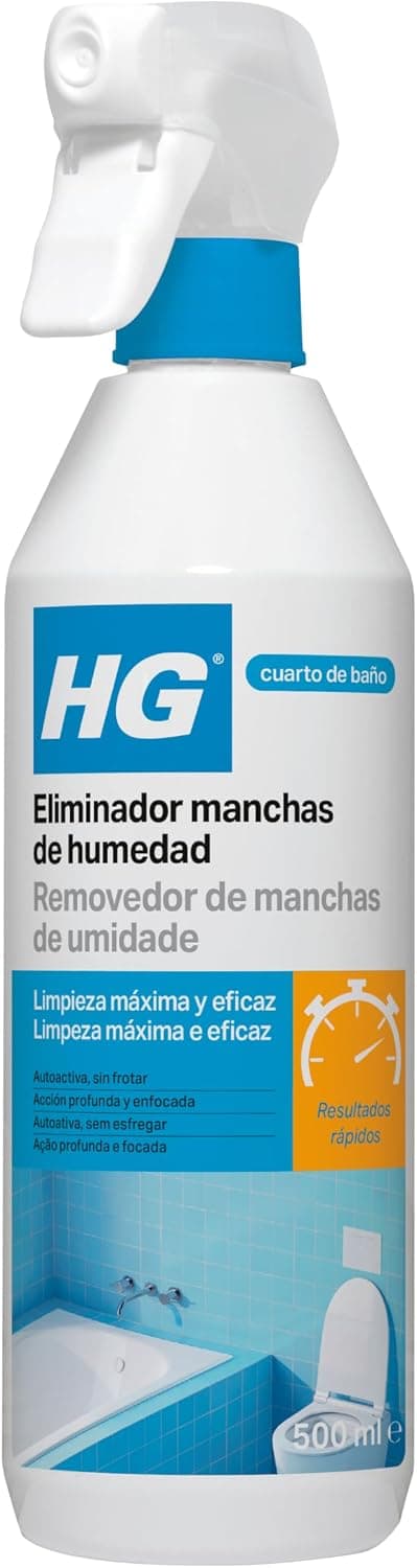 HG Eliminador de Manchas de Humedad, Spray para Paredes y Baño, 500ml
