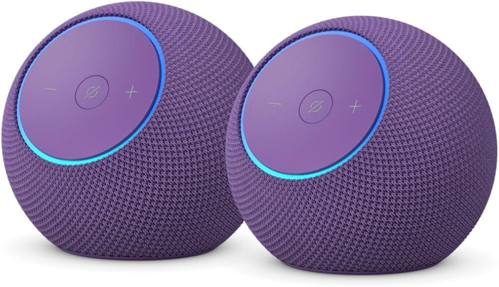 Amazon Echo Dot Max (última generación): altavoz con sonido envolvente y controlador de Hogar digital integrado, Amatista, con Acceso Anticipado a Alexa+ (Paquete de 2)