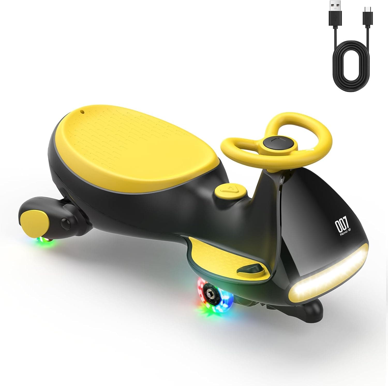 FanttikRide N7 Pro Coche Eléctrico para Niños 12V, Antivuelco, Amarillo