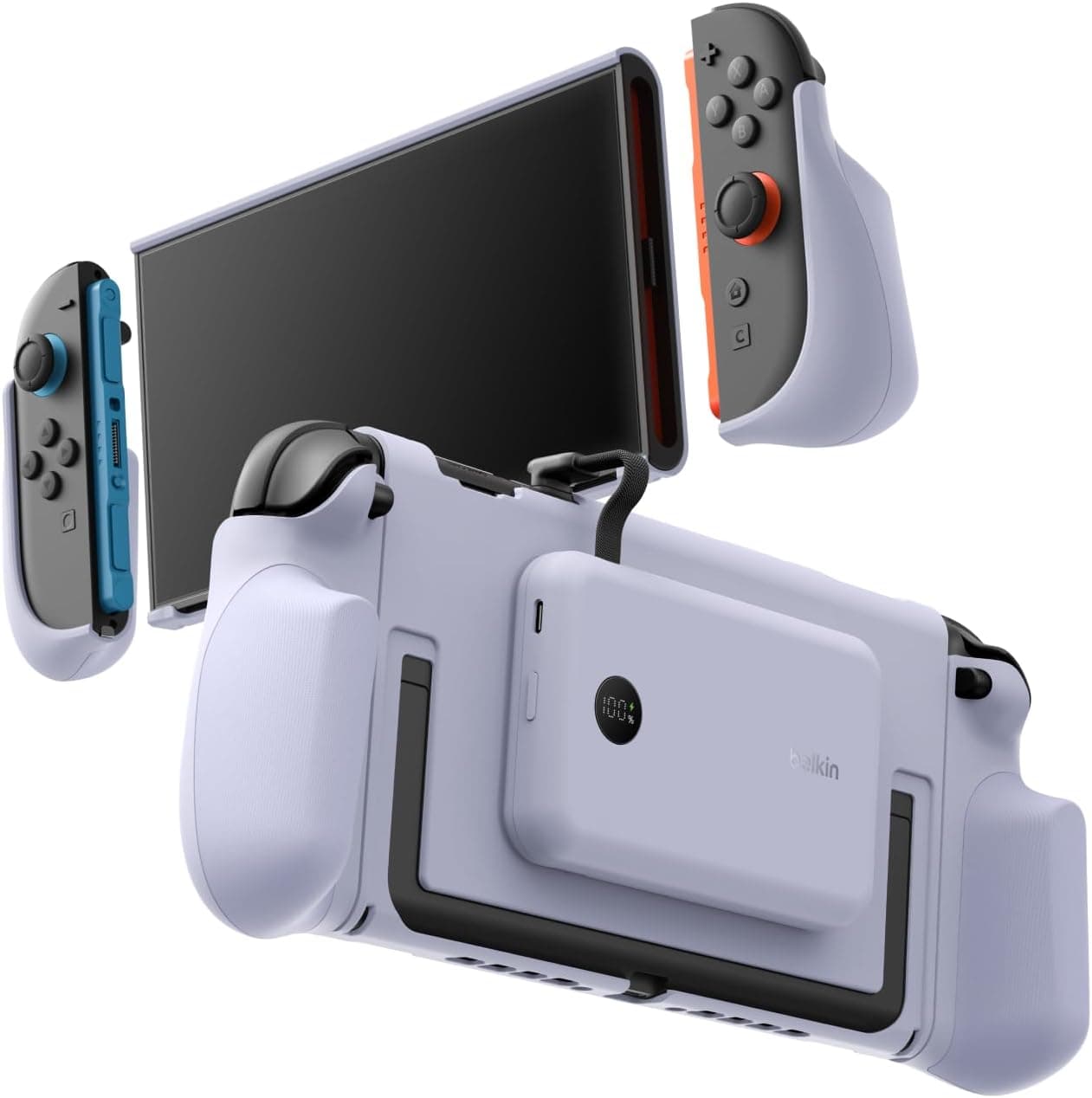Belkin Gaming Agarres con Batería Externa 10000mAh para Switch 2 - Púrpura
