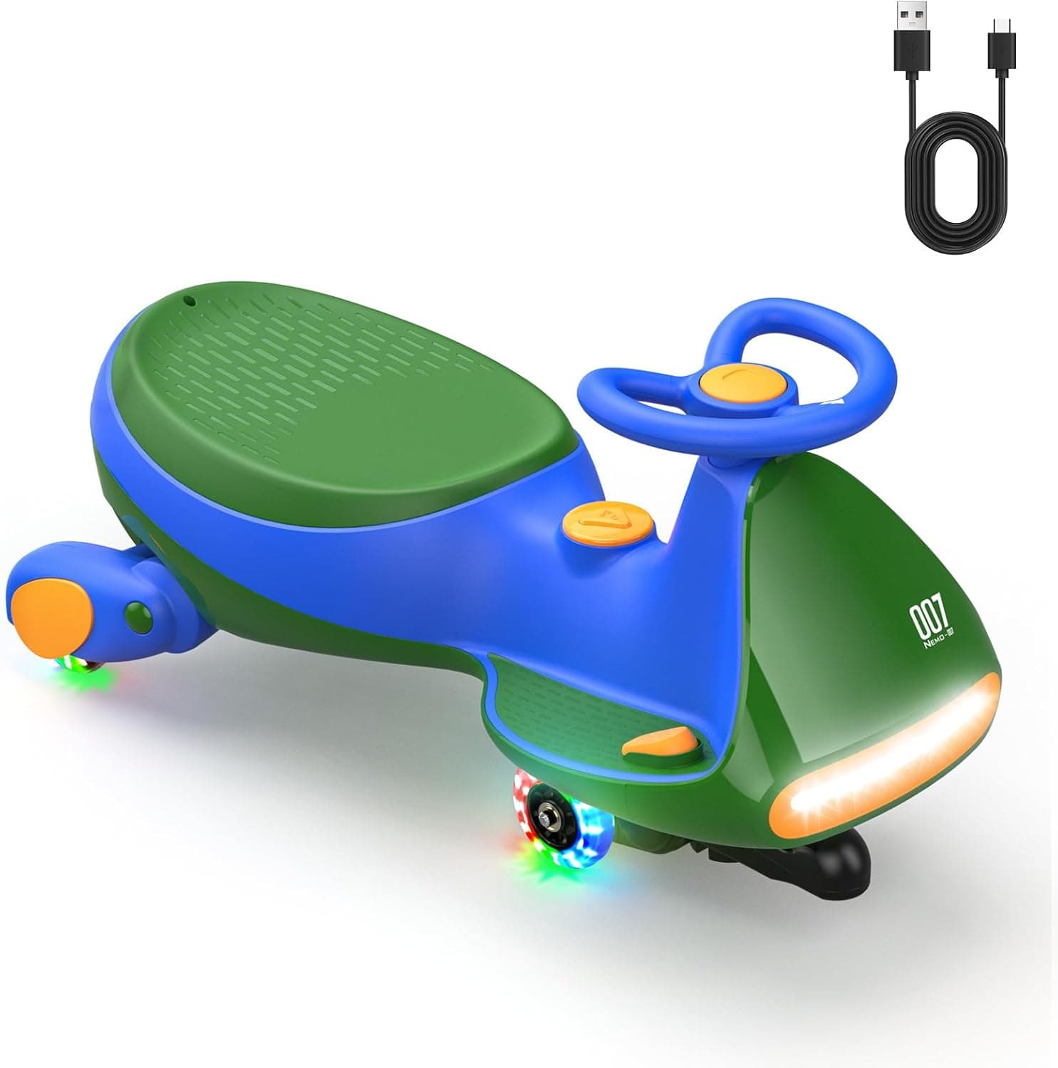 FanttikRide N7 Pro Coche Eléctrico para Niños 12V, Antivuelco, Azul-Verde