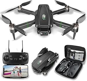 Drones con Camara 1080P Adultos, Dron para Adultos/Niños 1080P Quadcopter RC Drones Plegable, Aterriza con Un Clic, 3D Flip. Regalos para Niñas/Niños