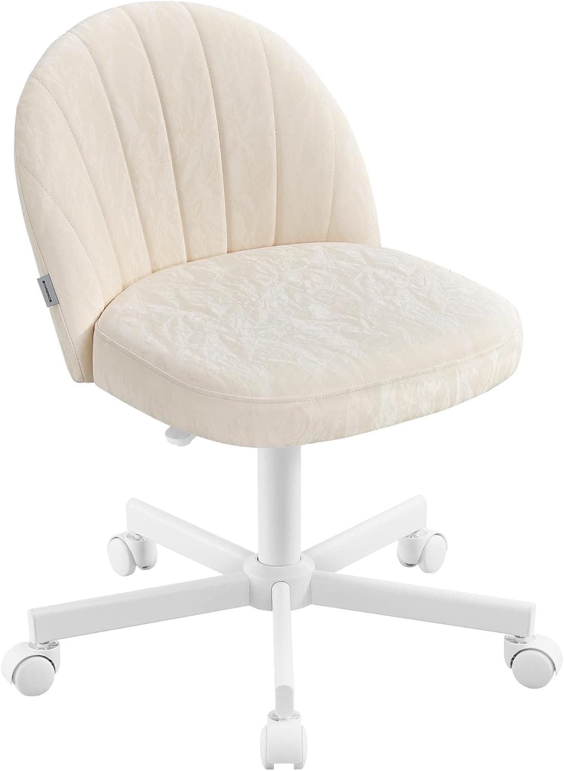 SONGMICS Silla de Escritorio Giratoria sin Reposabrazos, Cuero PU