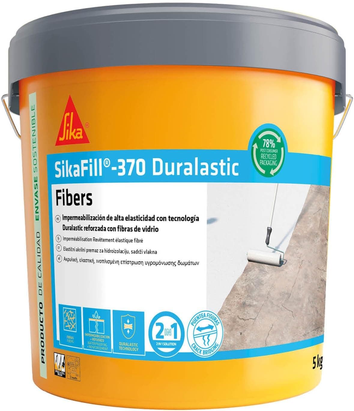 SIKA - Impermeabilización fibra - SikaFill 370 Fibers - Blanco - 5kg