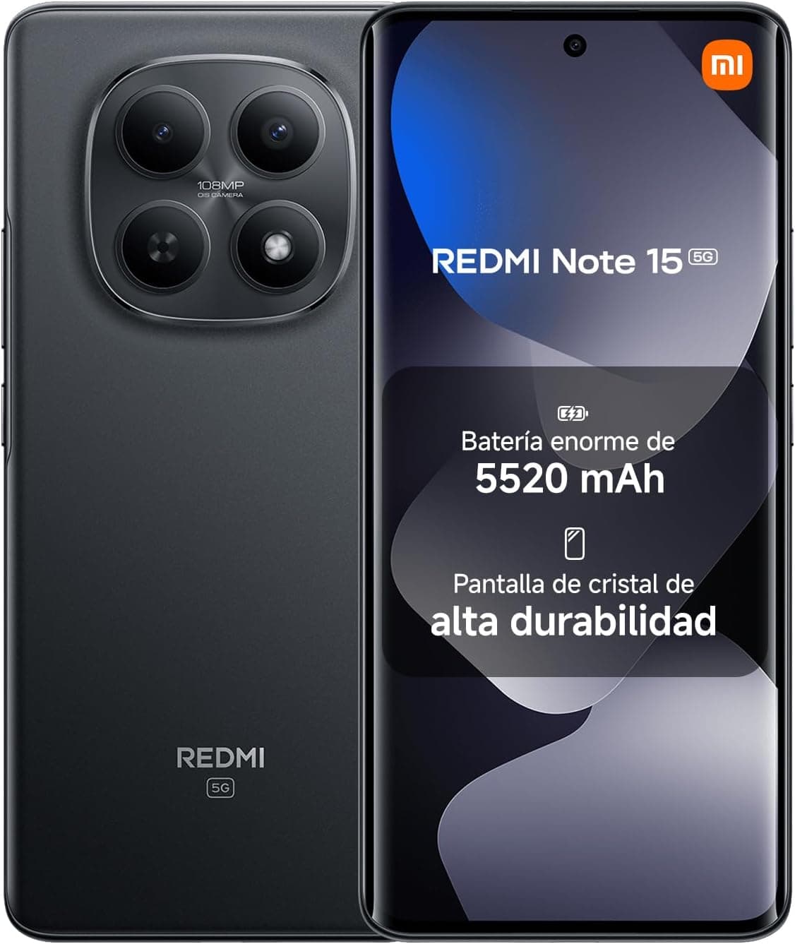 XIAOMI REDMI Note 15 5G Smartphone 8+256GB Negro batería de 5520 mAh