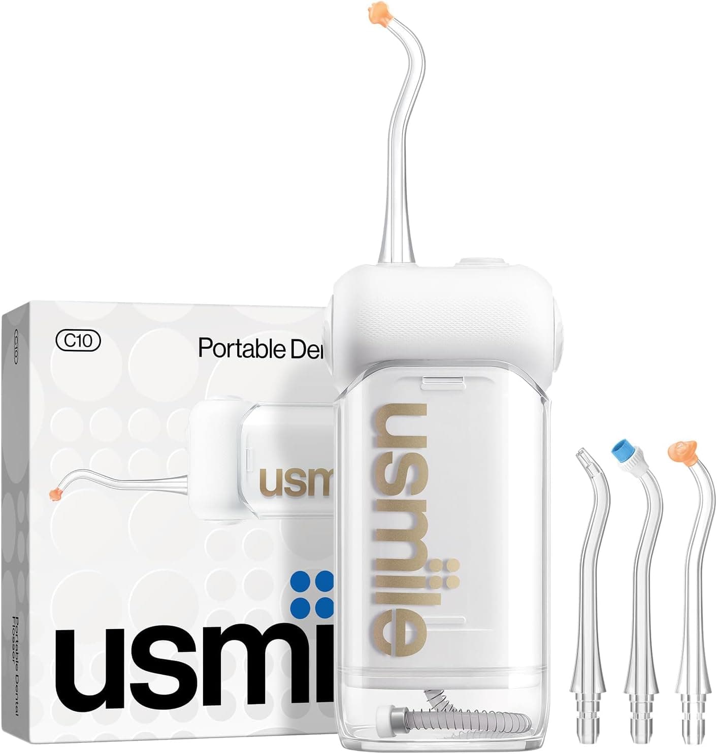 usmile C10 Irrigador Dental de Viaje, 95 Días de Autonomía, Blanco