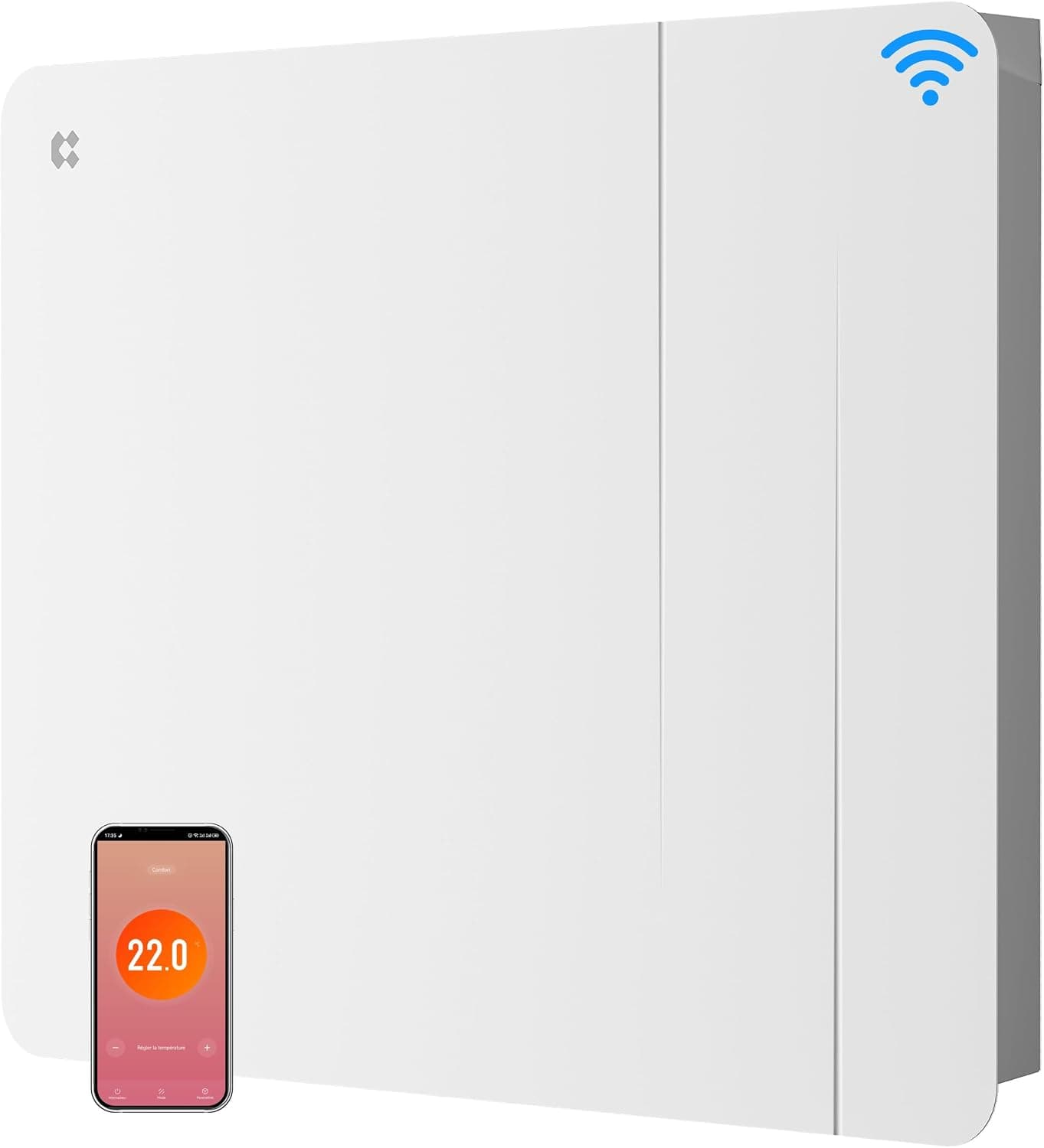 CIARRA Radiador de Inercia 1000W con Cerámica y Película Calefactora WiFi