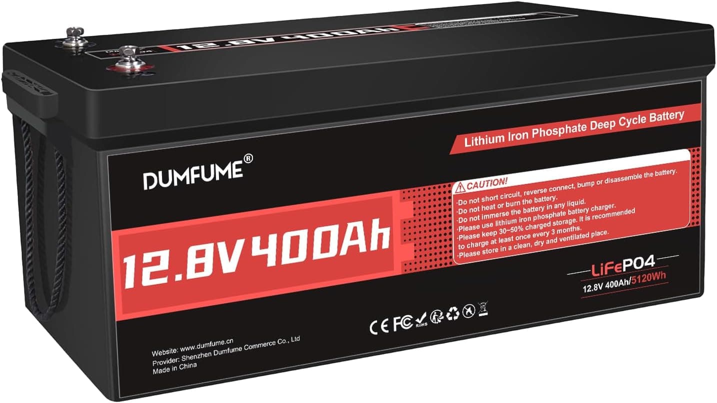 Batería Litio LiFePO4 12V 400Ah, BMS 200A Integrado