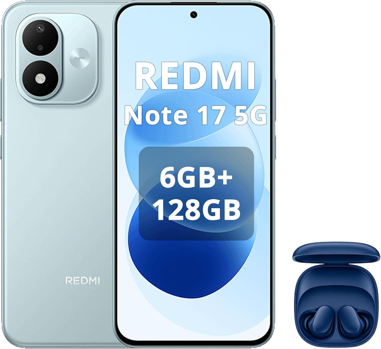 XIAOMI Redmi Note 17 5G 6+128GB, Azul, Incluye Auriculares Azules