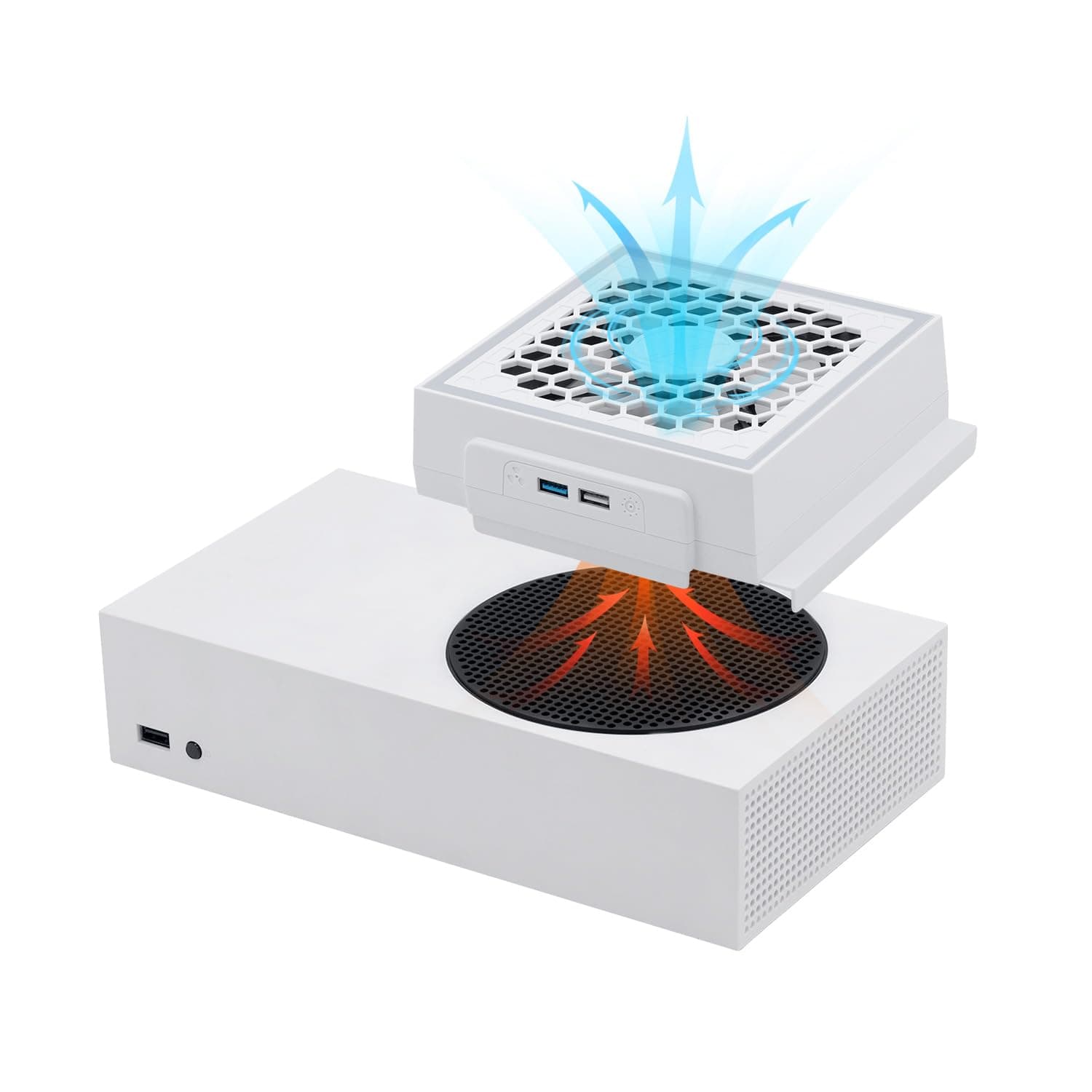 Mcbazel Ventilador para Xbox Series S, RGB LED y 3 Velocidades, Bajo Ruido