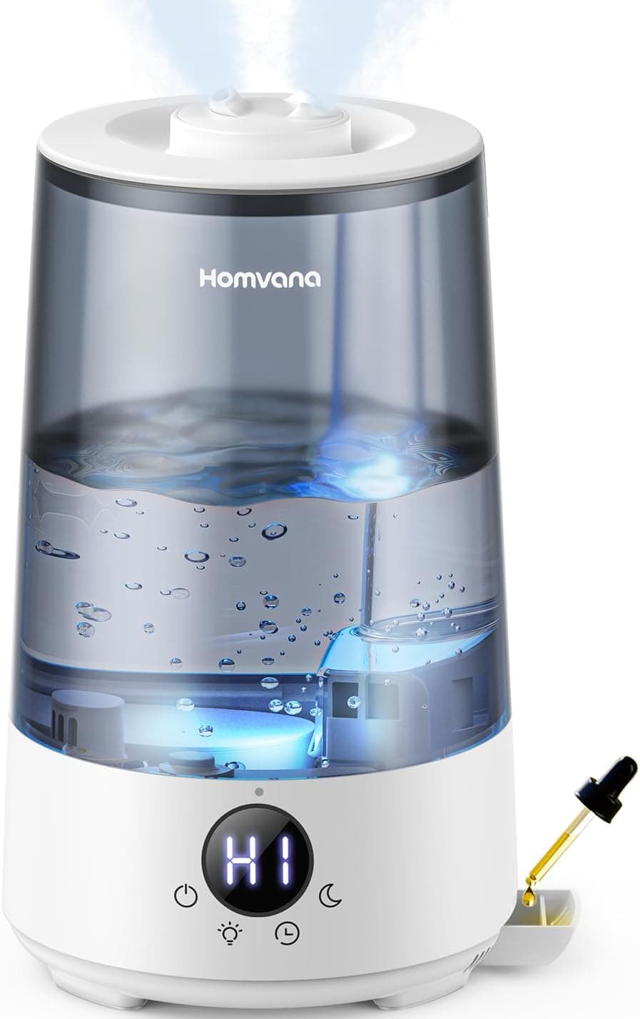 Homvana Humidificador para Bebé, Difusor Aceites Esenciales (3.6L, Gris)
