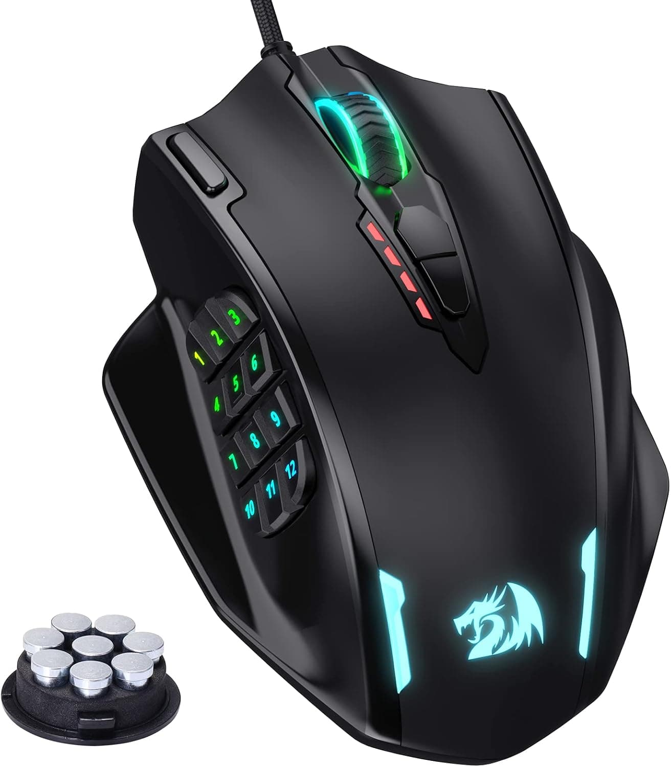 Redragon M908 Impact Ratón Gaming MMO Cableado RGB 12400 dpi