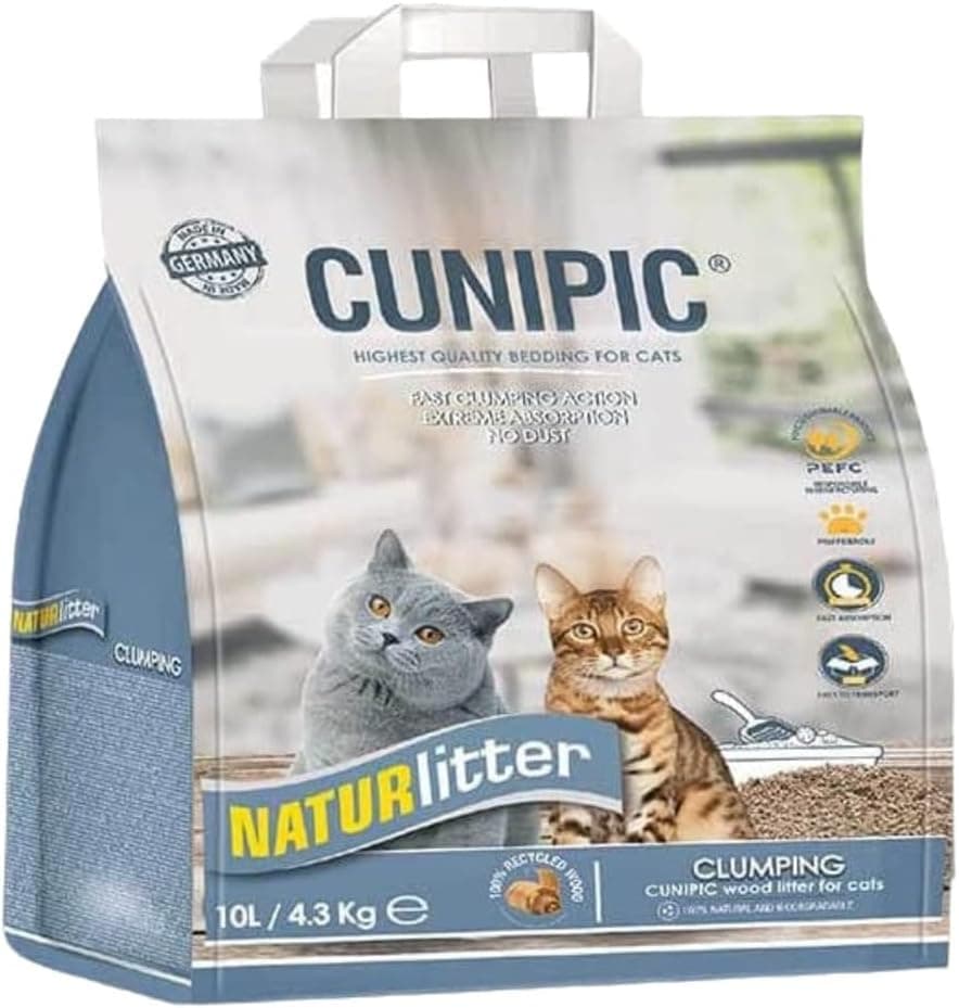CUNIPIC Naturlitter Lecho Natural Aglomerante para Gatos 10 LTS