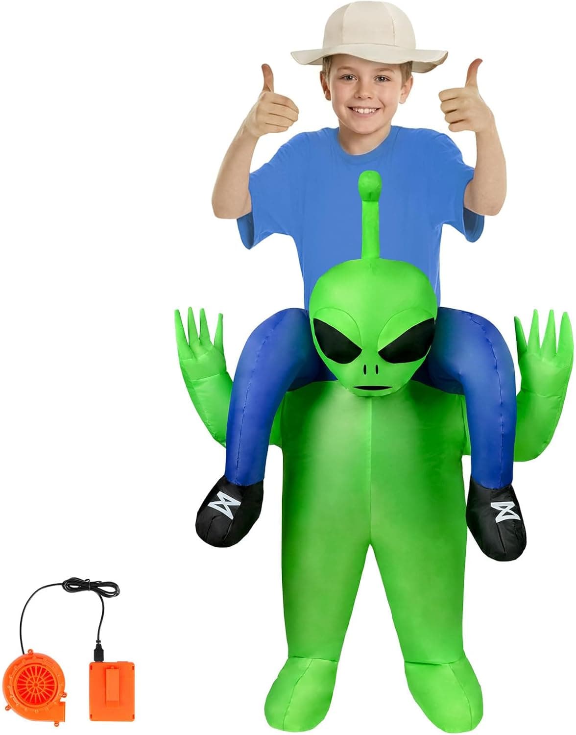 Disfraz Inflable de alienígena, Disfraz Inflable, Disfraz Inflable para Adultos con Sistema de inflación, Carnaval, Halloween, Verde, Cosplay para Fiestas