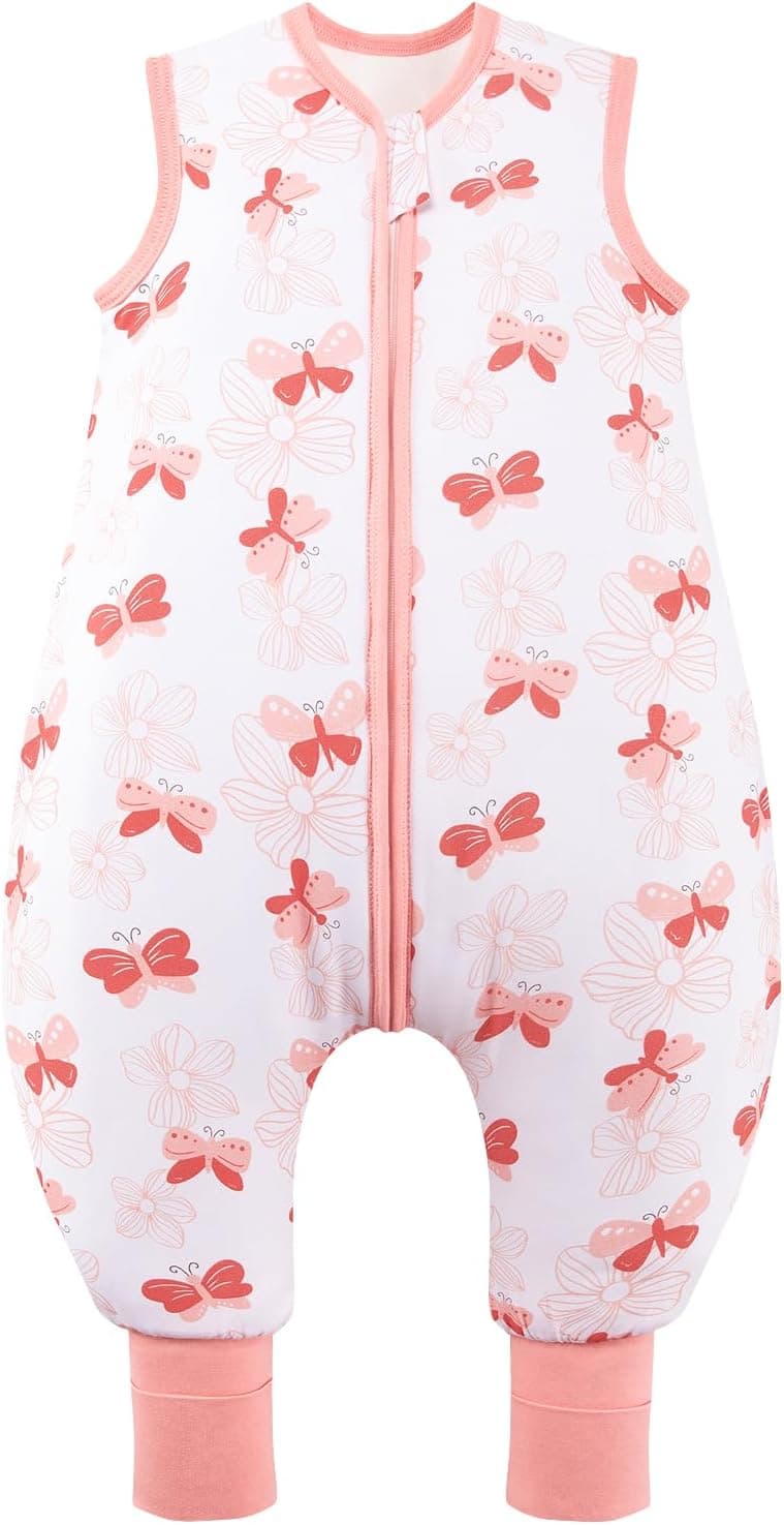 Saco de Dormir para bebé con pies, rayón súper Suave Hecho de bambú, Saco de Dormir de Fibra de bambú para niños, 2,5 TOG, Manta de Dormir para otoño e Invierno (Rosa, 70 cm (6-18 Meses))