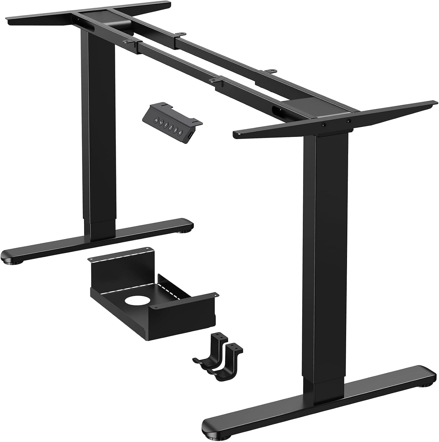 ErGear Escritorio Elevable Eléctrico, Marco con 2 Motores, Negro